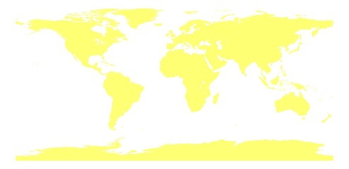 Fototapeta na wymiar Weltkarte Farbe autunite yellow
