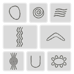 icons with symbols of Australian aboriginal art