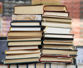 old books at the flea market