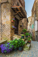 Fototapeta na wymiar Corners of Tuscan medieval towns in Italy