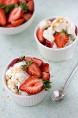strawberry with ice cream