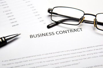 Business still life with business contract