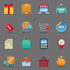 Shopping icons set