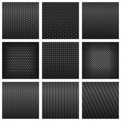 Various of carbon fiber seamless pattern backgrounds