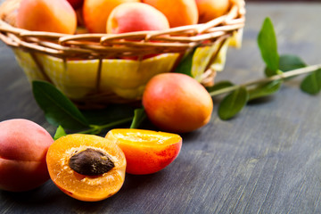 apricots on a wooden table