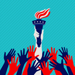 Independence, hands up