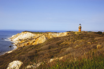 Fototapeta na wymiar Historic Gay Head Lighthouse, Martha's Vineyard, Massachusetts