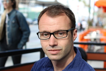 Handsome 40 year old man with eyeglasses