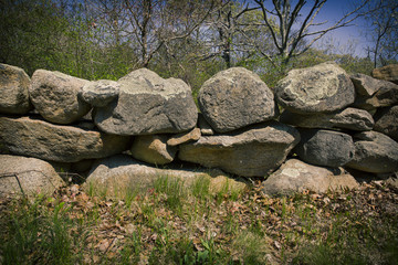 Stone fence on Martha's Vineyard in Massachusetts.
