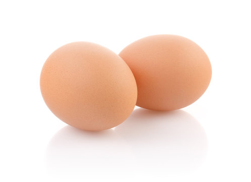 Two Brown Eggs on white