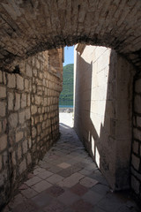 Fragment of Our Lady of the Rock church in Perast, Montenegro