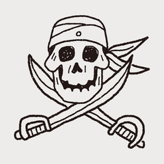 skull and knife doodle