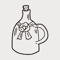 wine bottle doodle