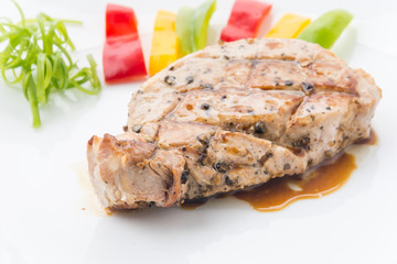 Pork steak with spicy pepper