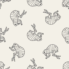 Flea doodle seamless pattern background