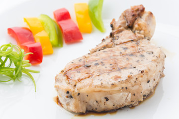 Pork steak with spicy pepper