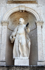 Obraz premium Statue of apostle St Paul, Church of the Birth of the Virgin Mary in Prcanj, Montenegro