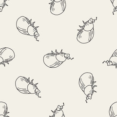 insect doodle seamless pattern background