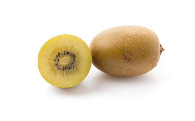 Golden Kiwi fruit isolated on white background