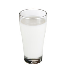 Glass of milk isolated on white