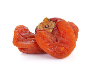 dried persimmon on white background
