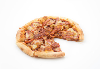 hawaiian pizza isolated on white background