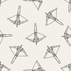 Obraz premium Crossbow doodle seamless pattern background