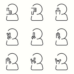 Hand Signs icons set