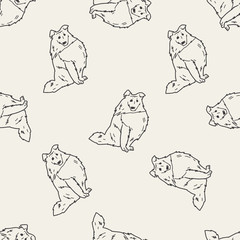 dog doodle seamless pattern background