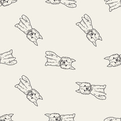dog doodle seamless pattern background
