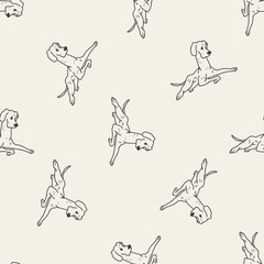 dog doodle seamless pattern background
