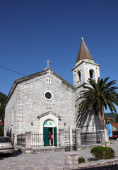 Fototapeta na wymiar Catholic Church of Saint Roch in Donja Lastva, Montenegro