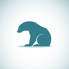Vector image of an bear on white background