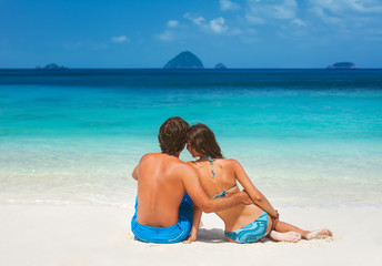 Romantic couple on the beach