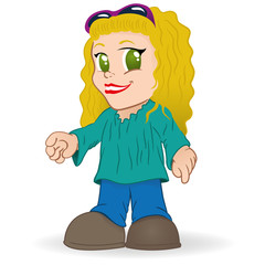 Character young blond woman