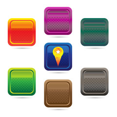 Colorful set of web buttons on white background