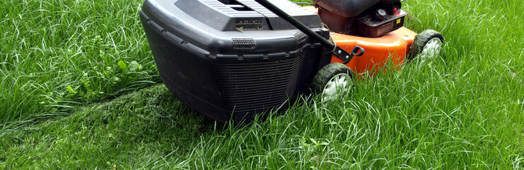 Mowing a lawn
