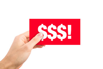 Red Dollar Sign Label