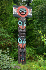 Totempfahl im Stanley Park, British Columbia, Kanada