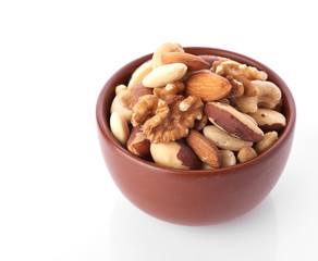 Mix nuts  on white background