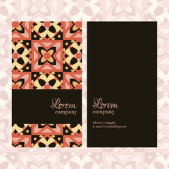 Business Card with geometric floral pattern