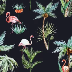 Tapeten Watercolor palm pattern © zenina