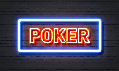 Poker neon sign
