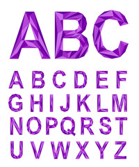 Amethyst purple font from polygons.