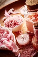 Spa still life with flower petals