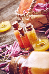 Spa still life with flower petals