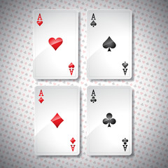 Vector illustration on a casino theme with playing poker cards.