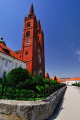 Old brick cathedral in Croatian town Djakovo
