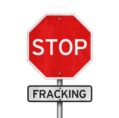 stop fracking - road sign