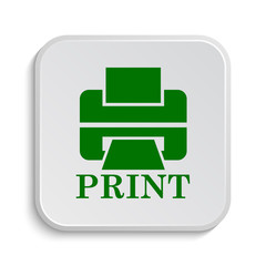 Printer with word PRINT icon